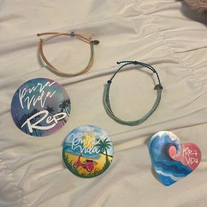 Pura Vida bracelets and stickers
